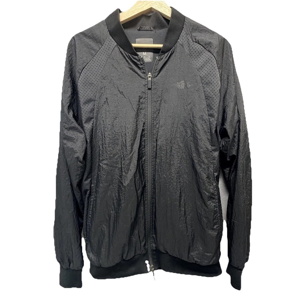 Jordan Bomber Jacket Men Black Excellent Perforated Full‎ Zip Lightweight Medium
